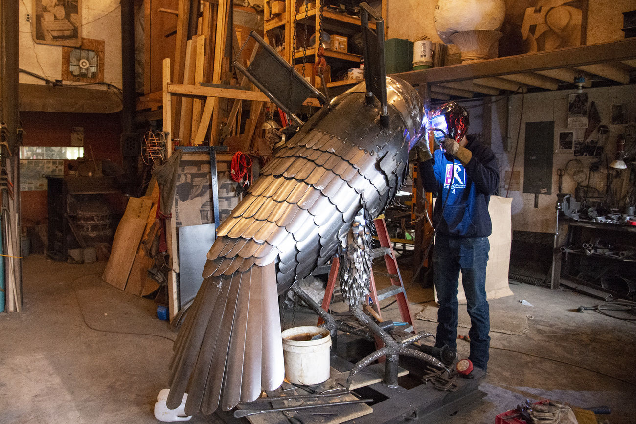 Sculptor crafts a feathered finale Artist’s retrospective exhibit readies to lift off in July